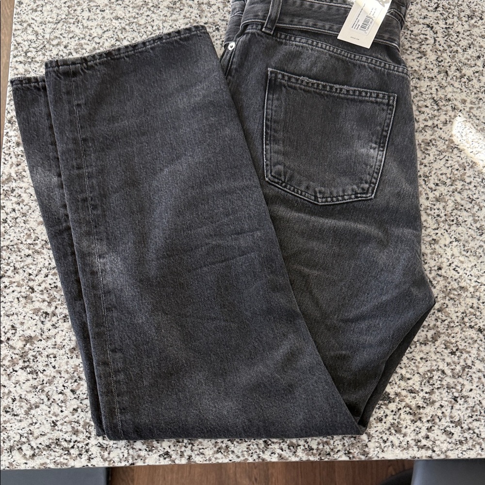 Agolde Reworked 90’s Belted Paperbag High Waisted Straight Leg Jeans Black Sz 27 - Picture 6 of 13